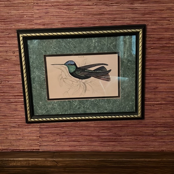 Two Beautiful double matted Bird Ink Prints (set) - Picture 2 of 5